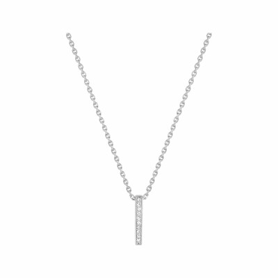 Collier en or blanc et oxyde de zirconium