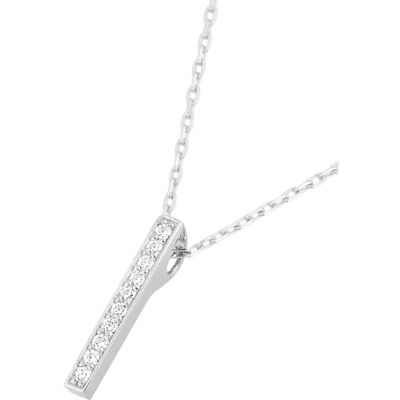 Collier en or blanc et oxyde de zirconium