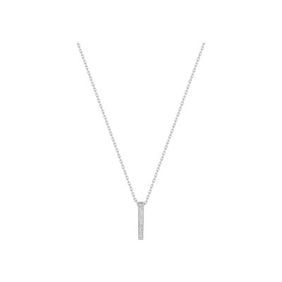 Collier en or blanc et oxyde de zirconium