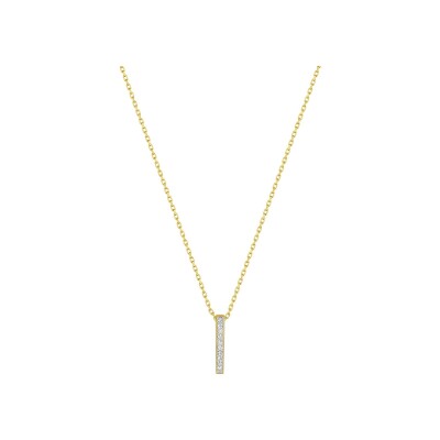 Collier en or jaune et oxyde de zirconium