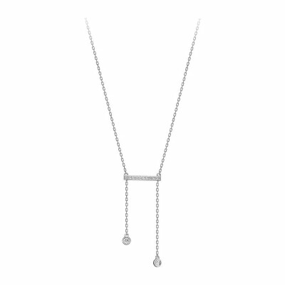 Collier en or blanc et oxydes de zirconium