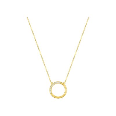 Collier en or jaune et oxyde de zirconium