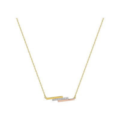 Collier en or jaune rhodié et diamant 0.05ct