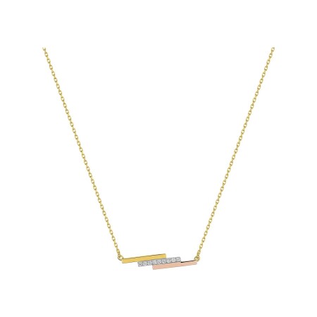 Collier en or jaune rhodié et diamant 0.05ct