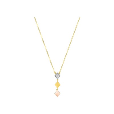 Collier en or jaune et diamant 0.03ct