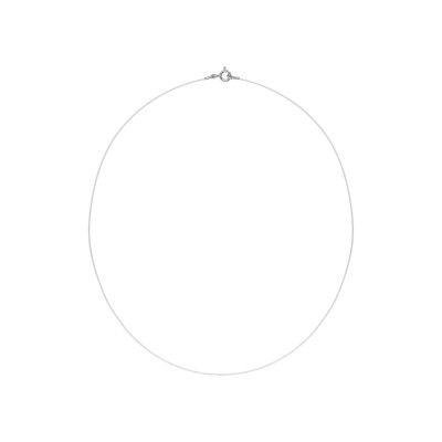 Collier fil nylon en or blanc