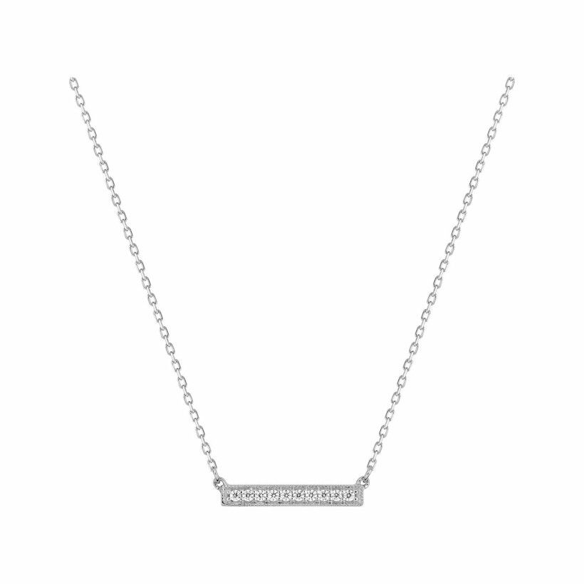 Collier en or blanc et oxydes de zirconium