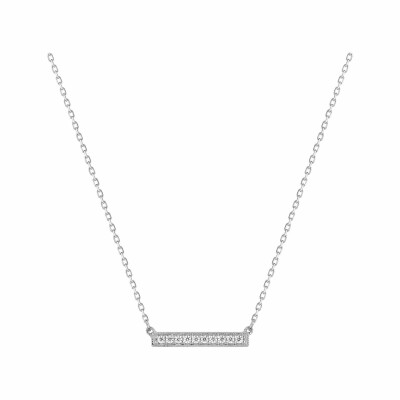 Collier en or blanc et oxydes de zirconium