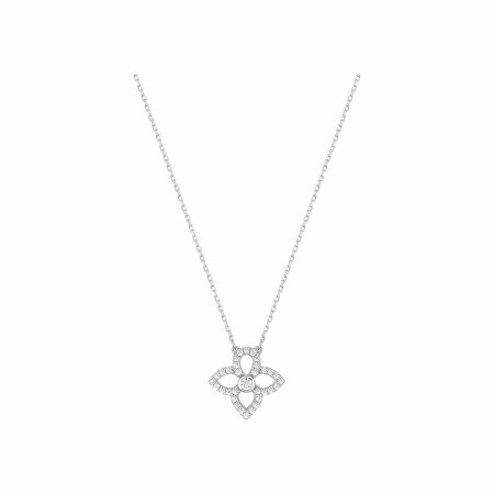 Collier en or blanc et oxydes de zirconium