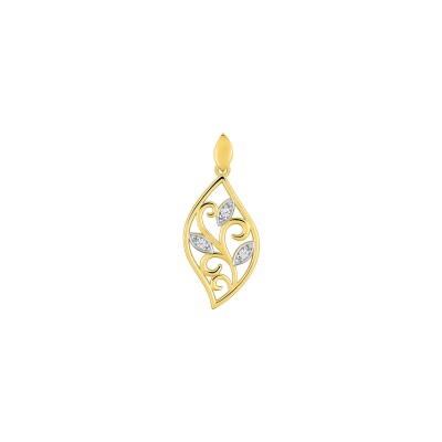 Pendentif en or jaune et oxyde de zirconium
