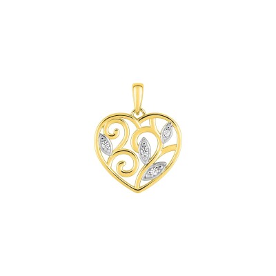 Pendentif en or jaune et oxyde de zirconium