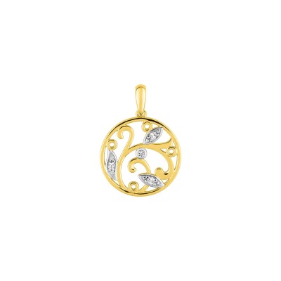 Pendentif en or jaune et oxyde de zirconium
