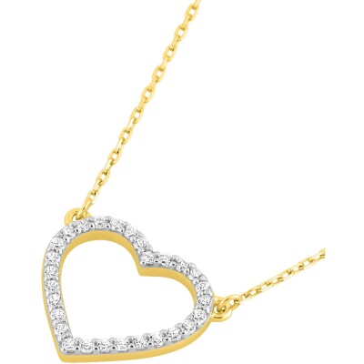 Collier en or jaune et oxyde de zirconium