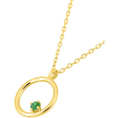 Collier en or jaune et émeraude