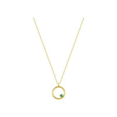 Collier en or jaune et émeraude