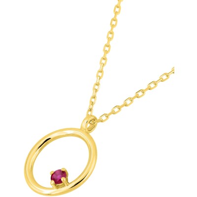 Collier en or jaune et rubis