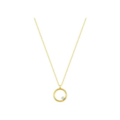 Collier en or jaune et oxyde de zirconium