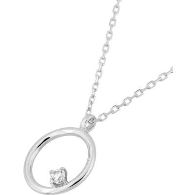 Collier en or blanc et oxyde de zirconium