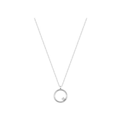 Collier en or blanc et oxyde de zirconium