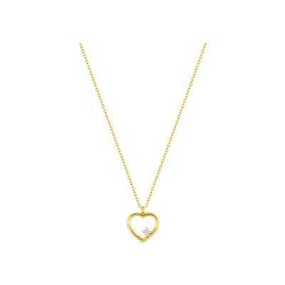 Collier en or jaune et oxyde de zirconium