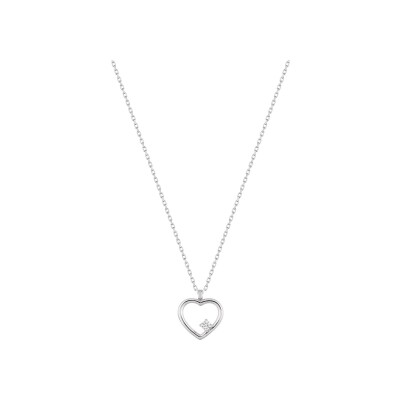 Collier en or blanc et oxyde de zirconium