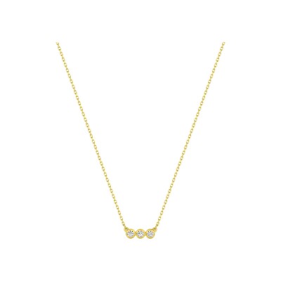 Collier en or jaune et oxyde de zirconium
