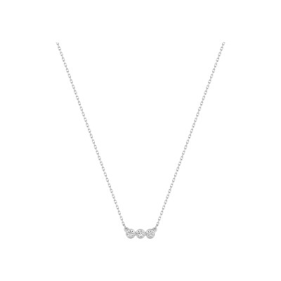 Collier en or blanc et oxyde de zirconium