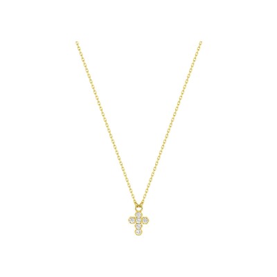 Collier en or jaune et oxyde de zirconium