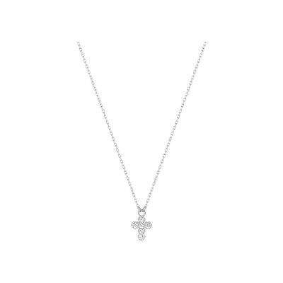 Collier en or blanc et oxyde de zirconium