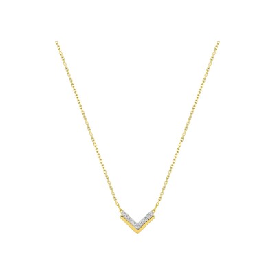 Collier en or jaune et oxyde de zirconium