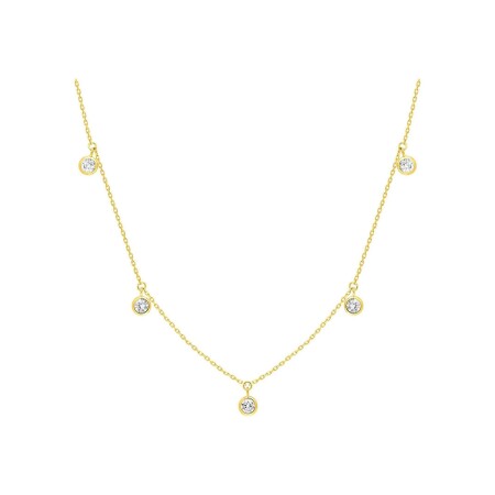 Collier en or jaune et oxyde de zirconium