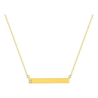 Collier en or jaune et diamant 0.01ct