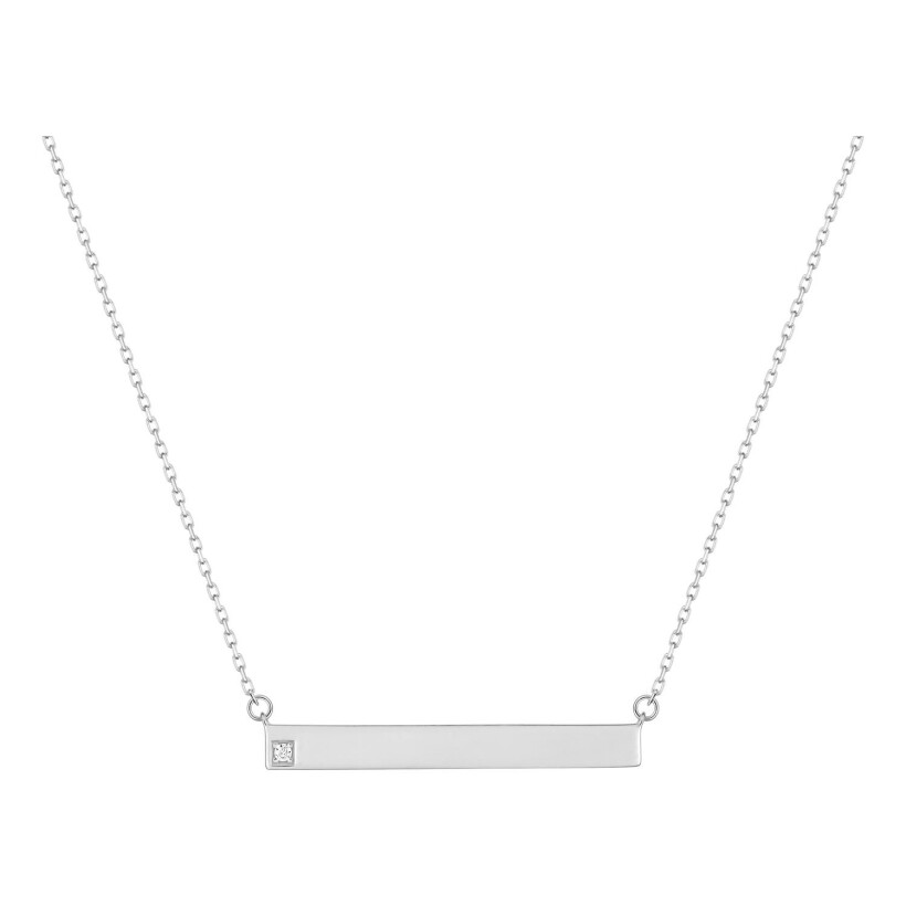 Collier en or blanc et diamant 0.01ct