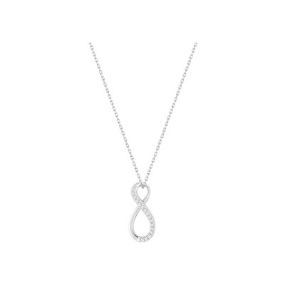 Collier en or blanc et oxyde de zirconium