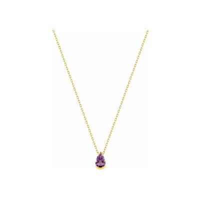 Collier en or jaune et améthyste