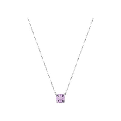 Collier en or blanc et améthyste