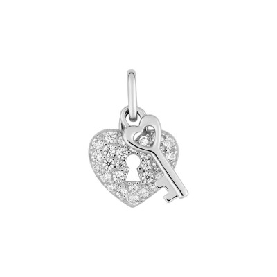 Pendentif en or blanc et oxydes de zirconium