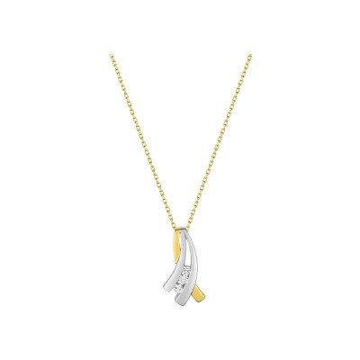 Collier en or jaune et oxyde de zirconium