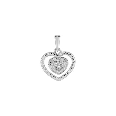 Pendentif en or blanc et diamant 0.02ct