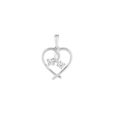 Pendentif en or blanc et oxyde de zirconium