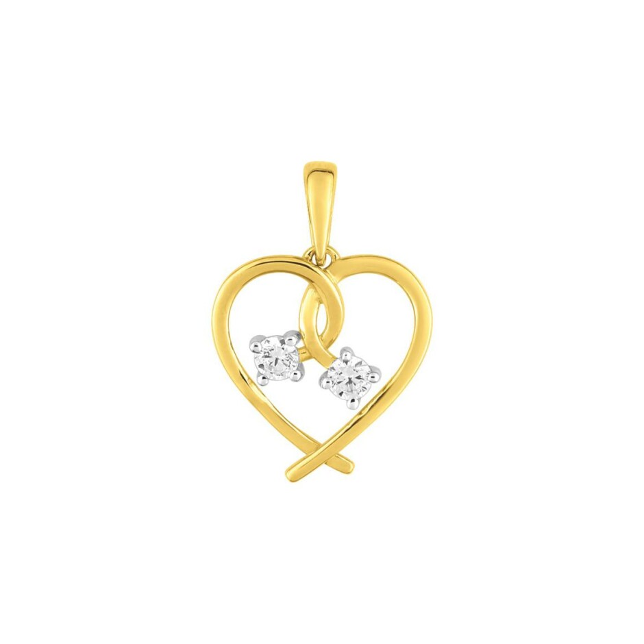 Pendentif en or jaune, rhodium et oxydes de zirconium