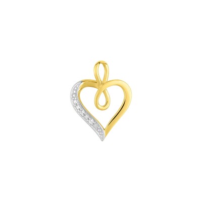 Pendentif en or jaune et diamant 0.01ct