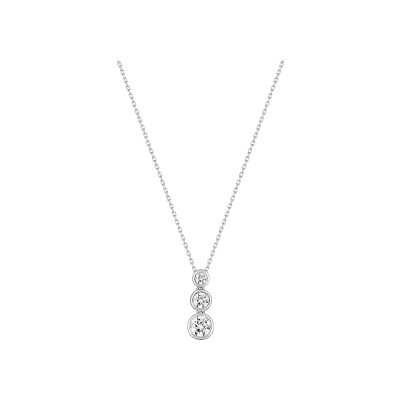 Collier en or blanc et oxyde de zirconium