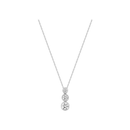 Collier en or blanc et oxyde de zirconium