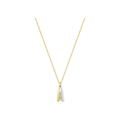 Collier en or jaune et oxyde de zirconium