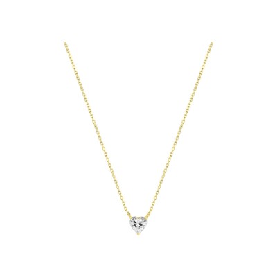 Collier en or jaune et oxyde de zirconium