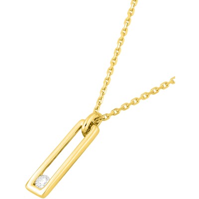 Collier en or jaune et oxyde de zirconium