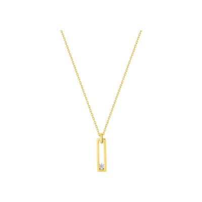 Collier en or jaune et oxyde de zirconium