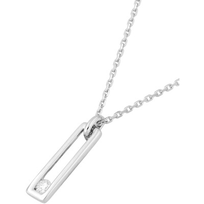 Collier en or blanc et oxyde de zirconium