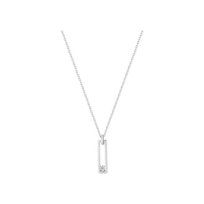 Collier en or blanc et oxyde de zirconium